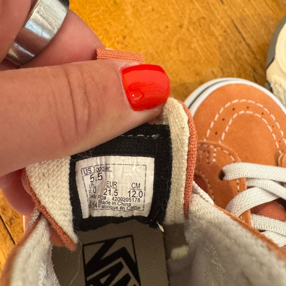 Vans Kids Orange High-Top Sneakers with White Accents - Picture 4 of 4